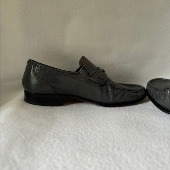 Freeman Size 7 1/2 Gray Leather Mens Dress Shoes - Picture 4 of 16